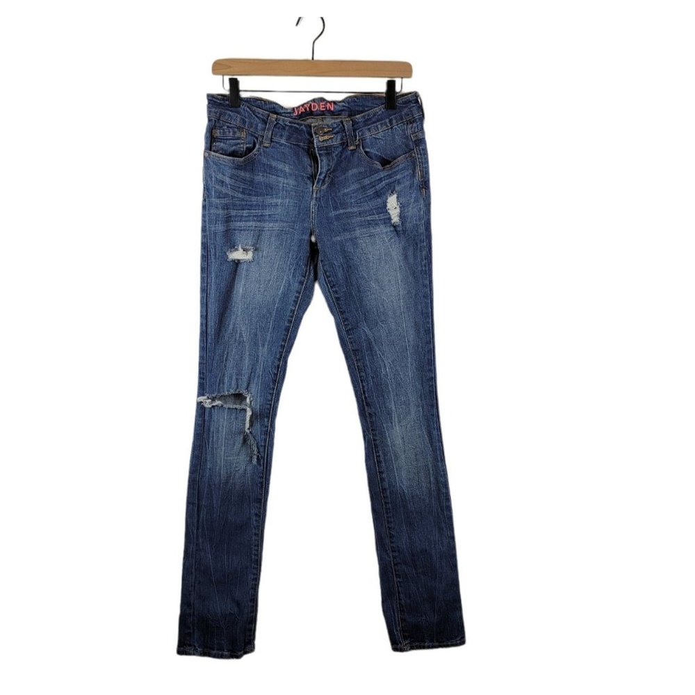 dELiA's straight leg Jayden distressed jeans woman's size 10